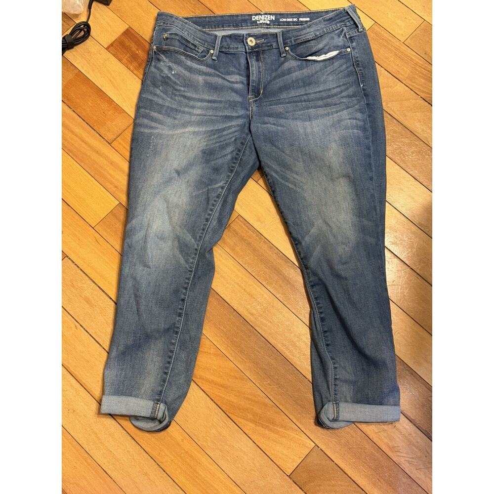 Levi’s Denizen Womens 17-W33 Low Rise Boyfriend Cuffed Blue Jeans